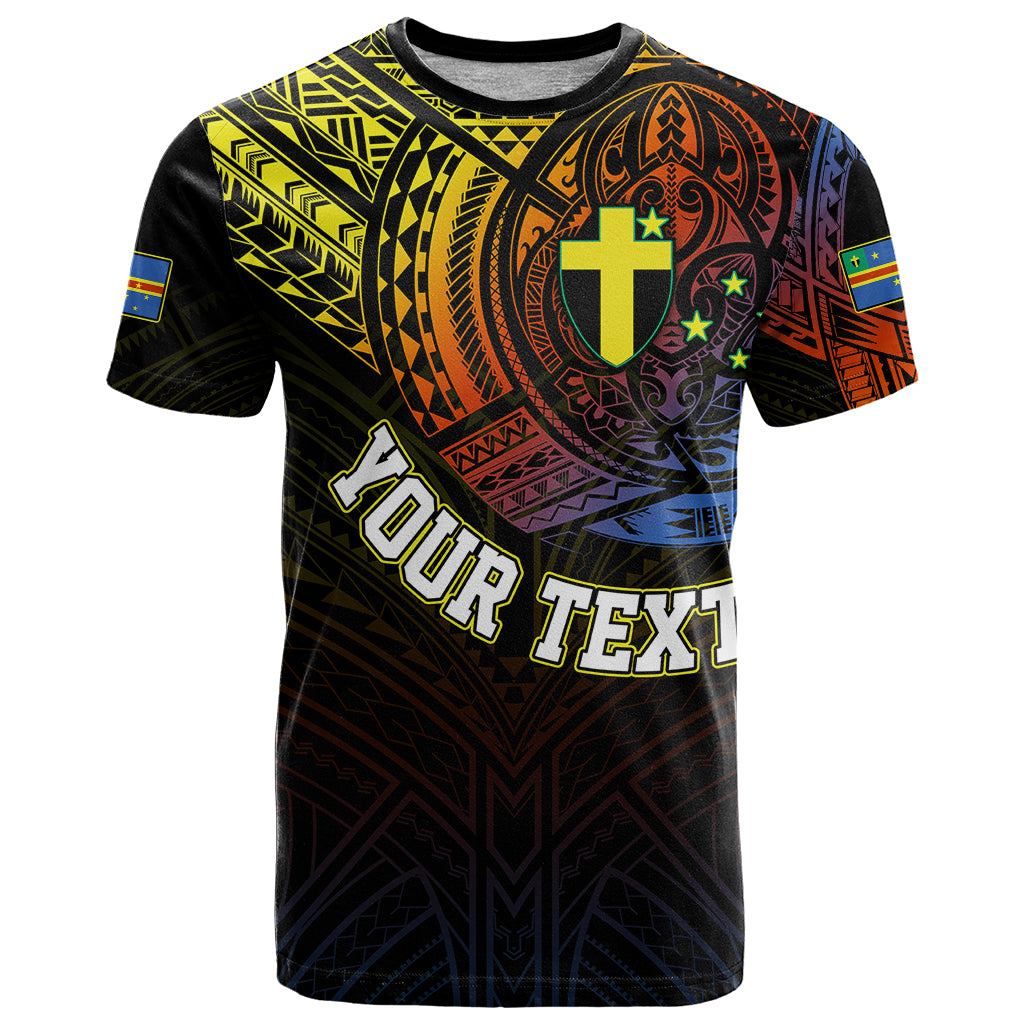 Personalised Vanuatu T-Shirt Turtle Chest Tattoo Flag Color Tafea Graphic Tee