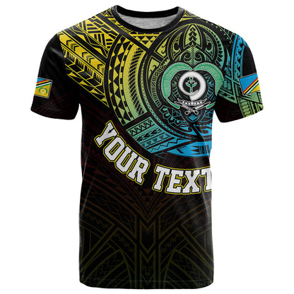 Personalised Vanuatu T-Shirt Turtle Chest Tattoo Flag Color Torba Graphic Tee