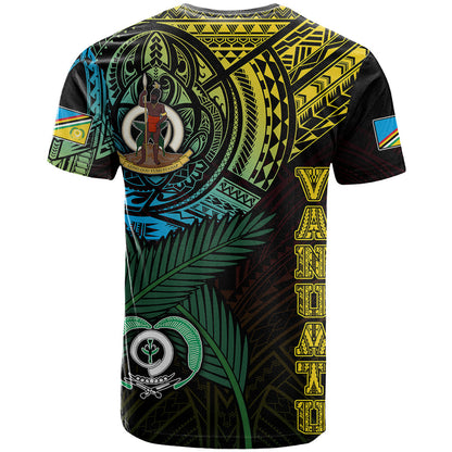 Personalised Vanuatu T-Shirt Turtle Chest Tattoo Flag Color Torba Graphic Tee