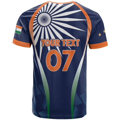 India Cricket World Cup 2024 T-Shirt Men In Blue Dynamic Graphic Tee