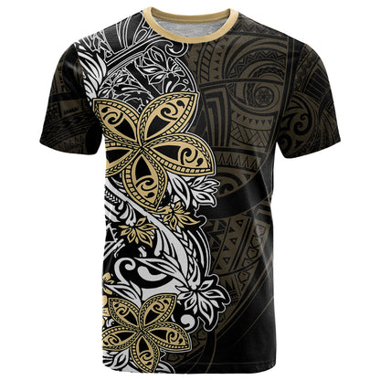 Polynesian Pride T-Shirt Tiare With Plumeria Mix Style Graphic Tee
