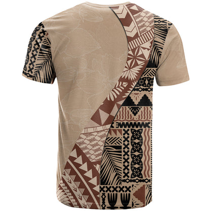 Bula Fiji T-Shirt Tribal Masi Tapa - Beige Graphic Tee