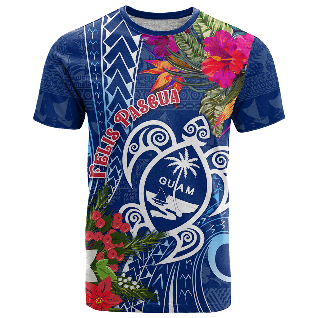 Guam Christmas T-Shirt Turtle Mix Tapa Felis Pasgua Graphic Tee
