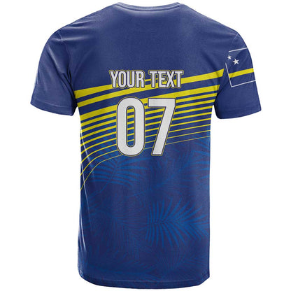 Curacao Football Custom Korsou Blue Wave T-Shirt Making History Graphic Tee
