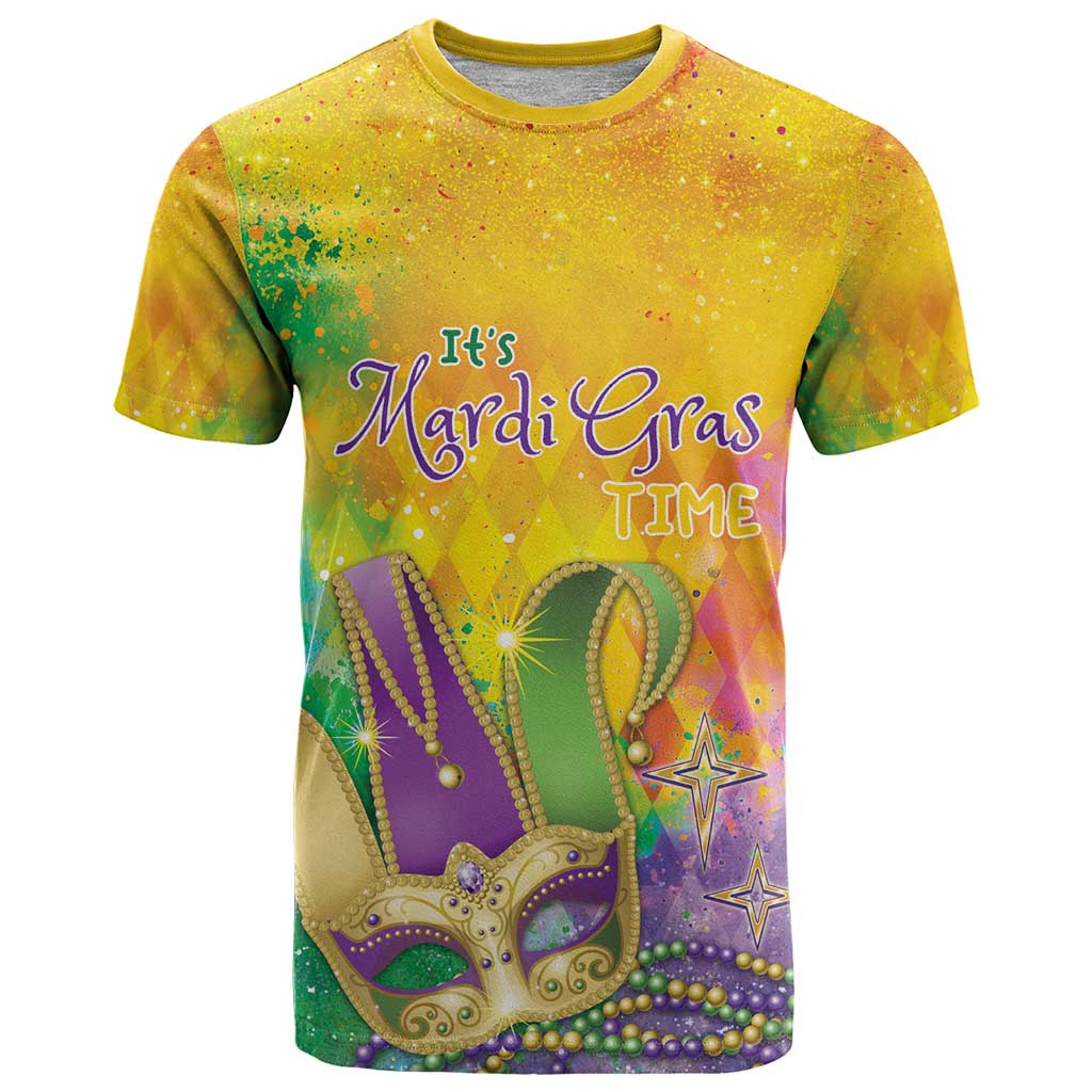 Mardi Gras T-Shirt Watercolor Mix - Carnival Bling Graphic Tee