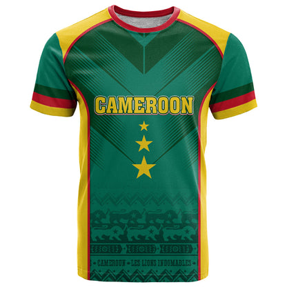 Custom Cameroon Football T-Shirt Nations Cup 2024 Les Lions Indomptables Graphic Tee