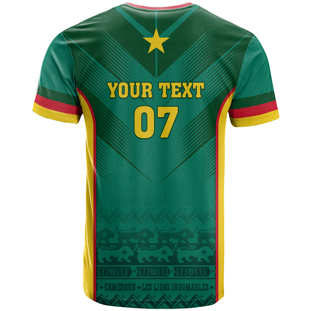 Custom Cameroon Football T-Shirt Nations Cup 2024 Les Lions Indomptables Graphic Tee