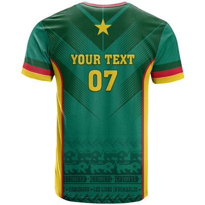 Custom Cameroon Football T-Shirt Nations Cup 2024 Les Lions Indomptables Graphic Tee