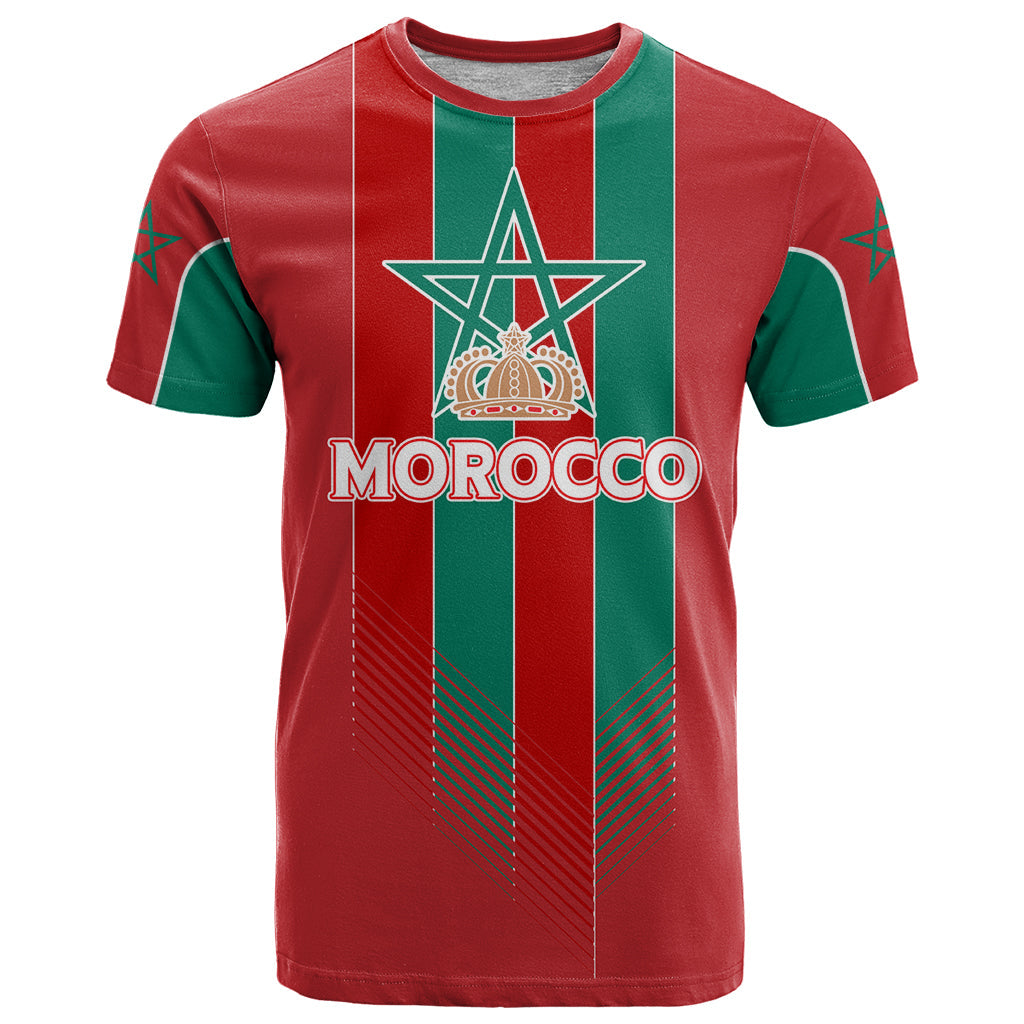 Custom Morocco Football T-Shirt Nations Cup 2024 Atlas Lions Graphic Tee