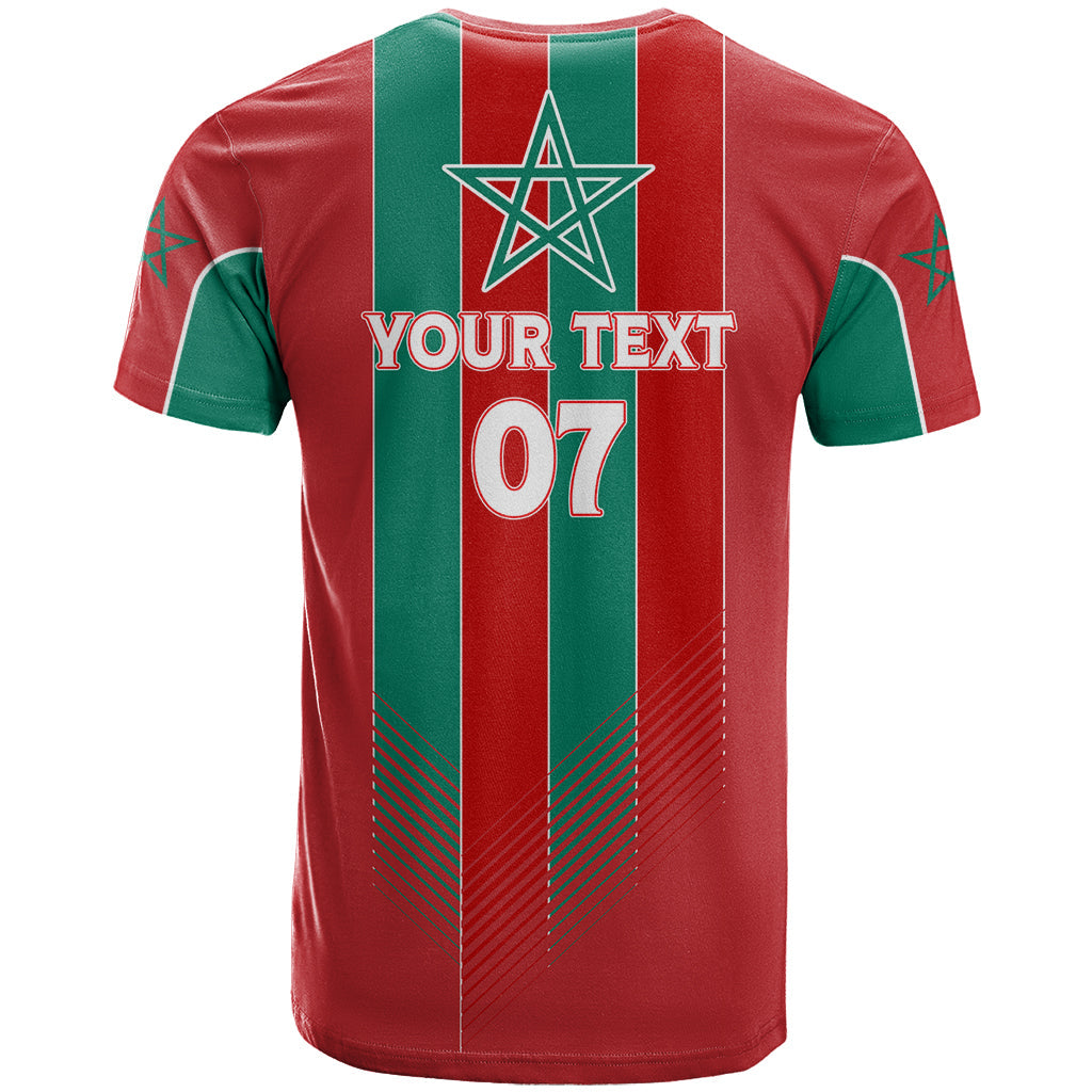Custom Morocco Football T-Shirt Nations Cup 2024 Atlas Lions Graphic Tee