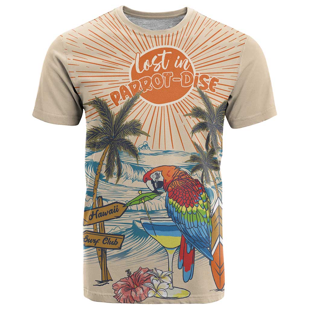 Personalized Christmas In July - Hawaii Retro T-Shirt Lost In Parrot-dise Graphic Tee