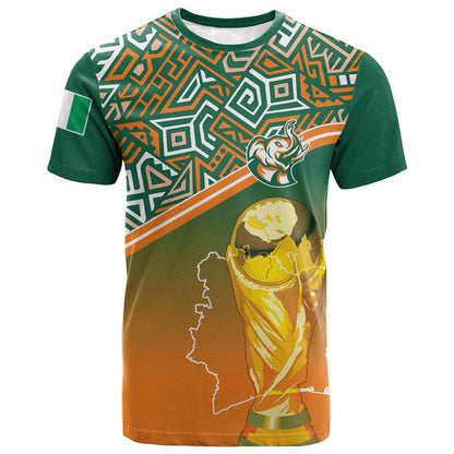 Ivory Coast Football Tribal Patterns T-Shirt WC2026 Graphic Tee