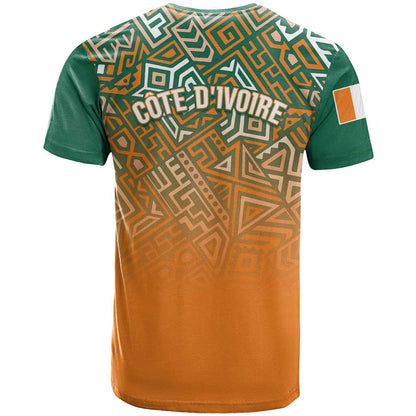 Ivory Coast Football Tribal Patterns T-Shirt WC2026 Graphic Tee