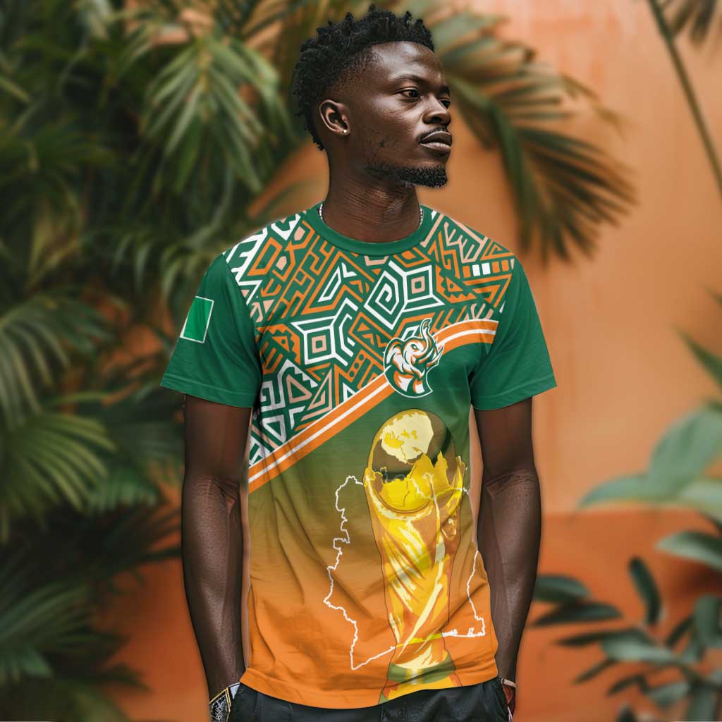 Ivory Coast Football Tribal Patterns T-Shirt WC2026 Graphic Tee