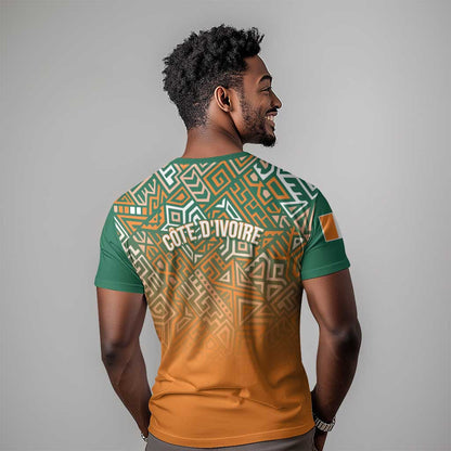 Ivory Coast Football Tribal Patterns T-Shirt WC2026 Graphic Tee