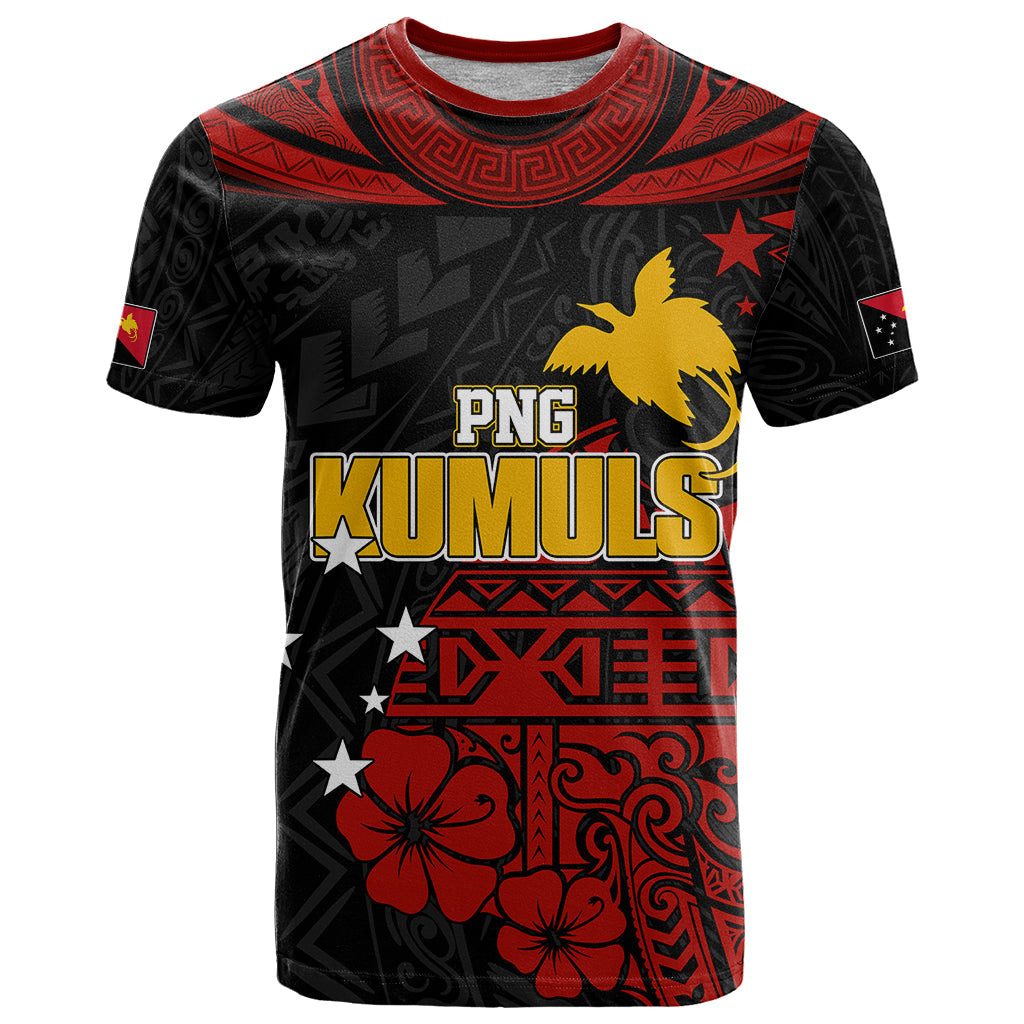 Personalised PNG Kumuls Rugby T-Shirt Motuan Mix Patterns Graphic Tee
