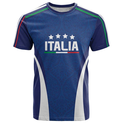 Italy Football 2024 Custom T-Shirt Gli Azzurri - Renaissance Inspired Graphic Tee
