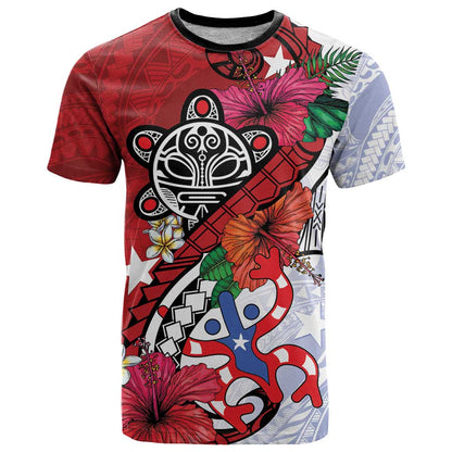 Puerto Rico Boricua T-Shirt Taino - Polynesia Tribal Mix Graphic Tee