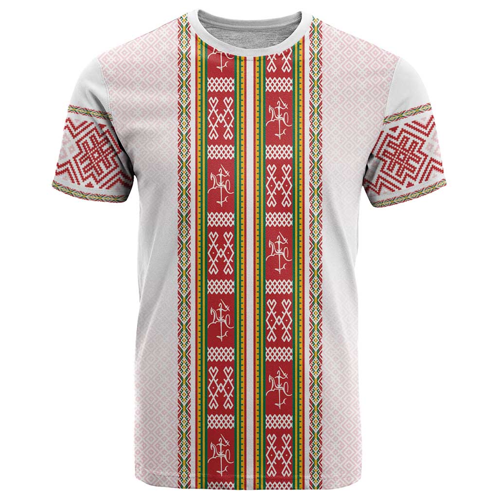 Lithuania Folk Pattern Vytis Motif T-Shirt Graphic Tee