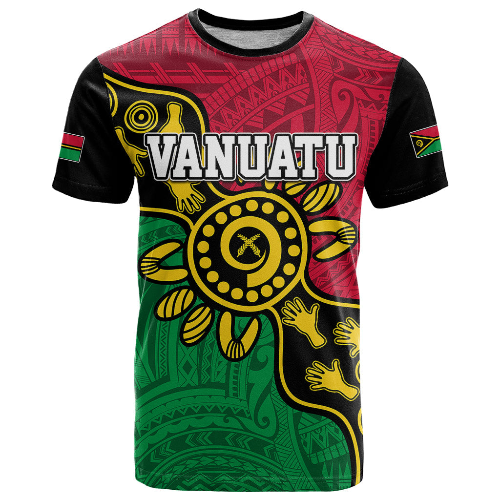Personalised Vanuatu T-Shirt Mix Aboriginal Dot Art Graphic Tee