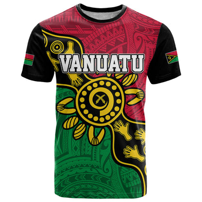 Personalised Vanuatu T-Shirt Mix Aboriginal Dot Art Graphic Tee