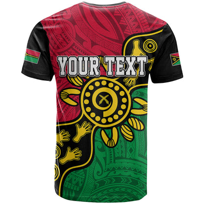 Personalised Vanuatu T-Shirt Mix Aboriginal Dot Art Graphic Tee