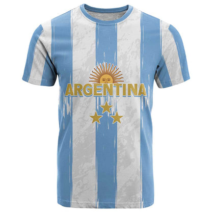 Argentina Football Custom T-Shirt 2024 Albiceleste Grunge Graphic Tee