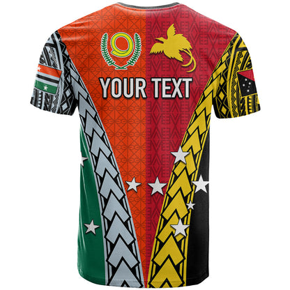 Personalised Papua New Guinea Mix Penama T-Shirt Tribal Patterns Half-Half Style Graphic Tee