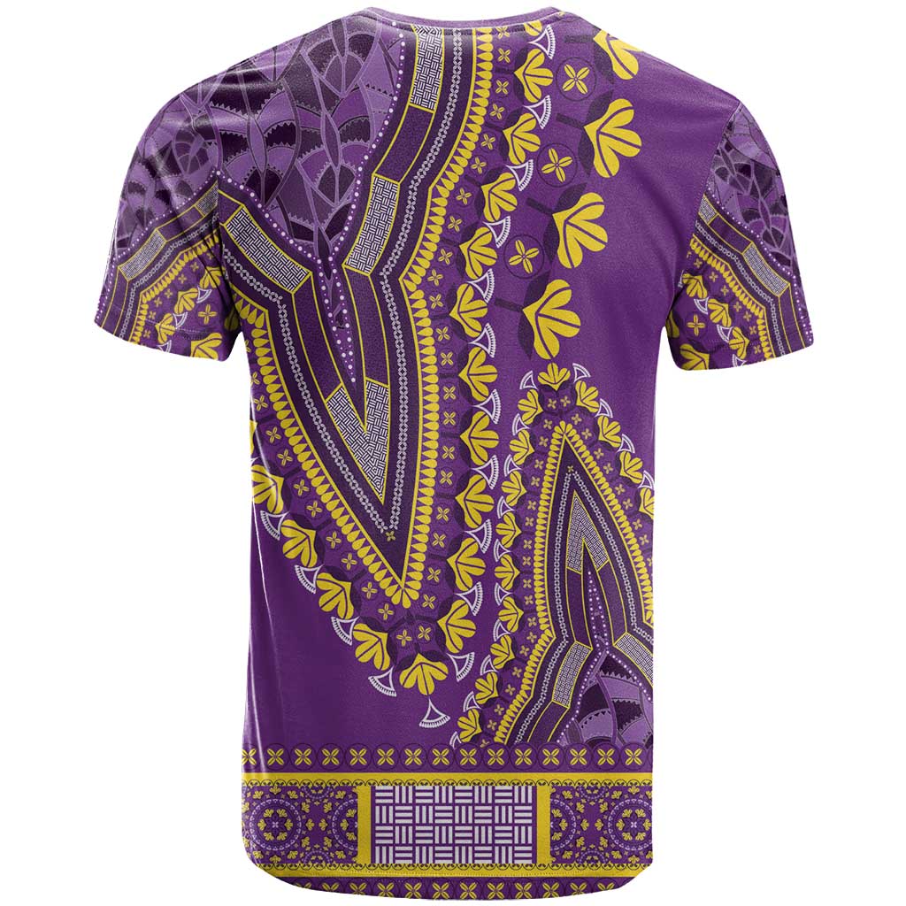 African Dashiki T-Shirt Luxury Violet Graphic Tee