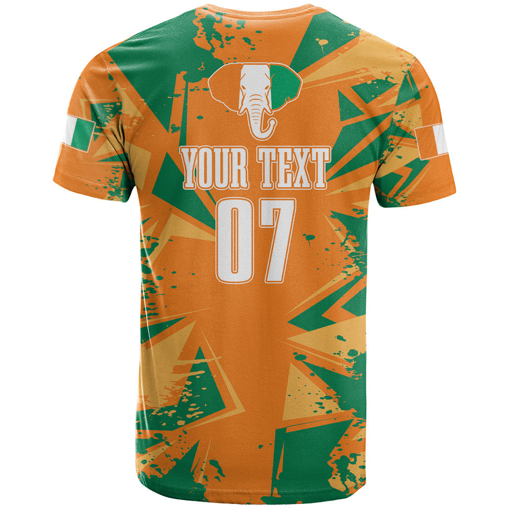 Ivory Coast Football Custom T-Shirt Les Elephants Champions Graphic Tee