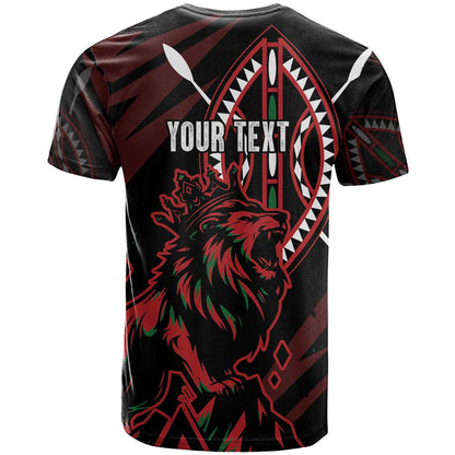Kenya King Lion Personalized T-Shirt Stylized Maasai Shield Graphic Tee