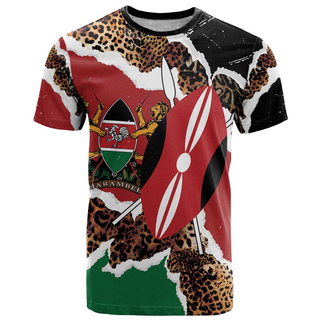 Kenya Grunge T-Shirt Mix Animal Skin Pattern Graphic Tee