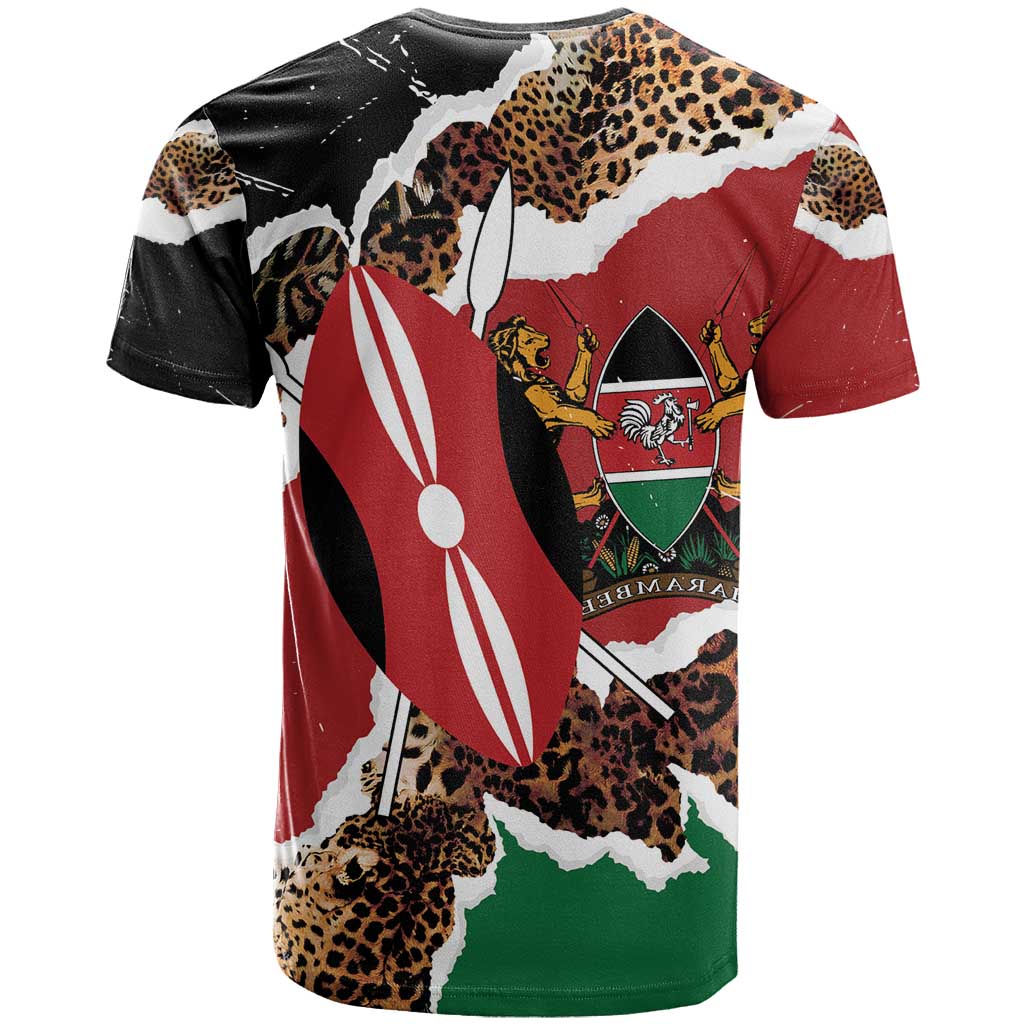 Kenya Grunge T-Shirt Mix Animal Skin Pattern Graphic Tee