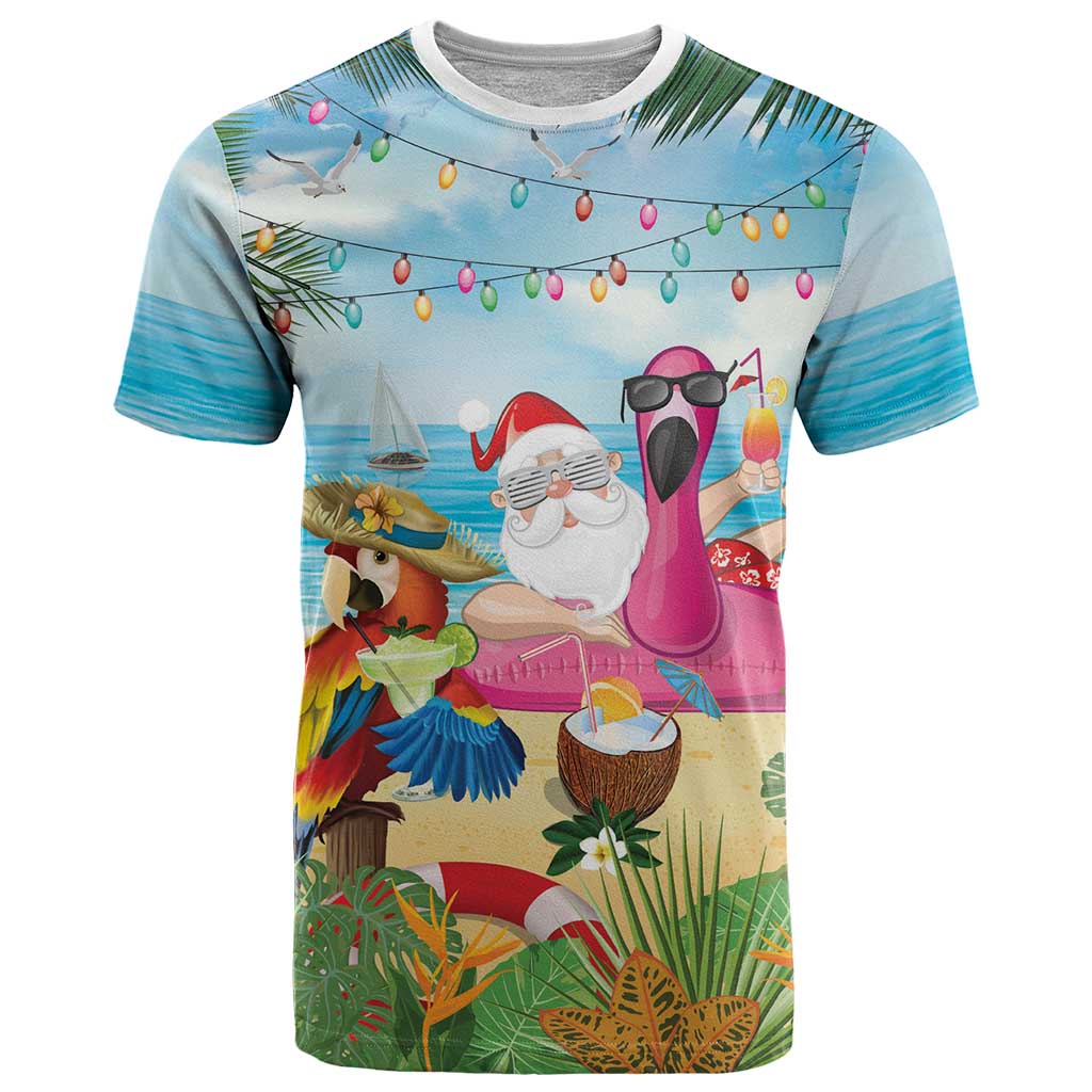 Have Yourself A Beachy Little Christmas T-Shirt with Santa Chilling Graphic Tee