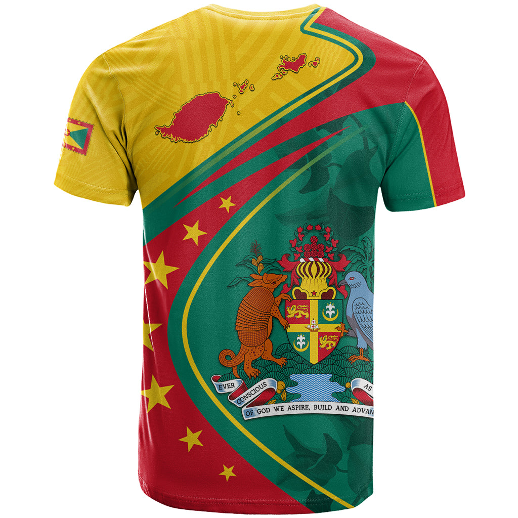 Grenada T-Shirt Stars and Bougainvillea Graphic Tee