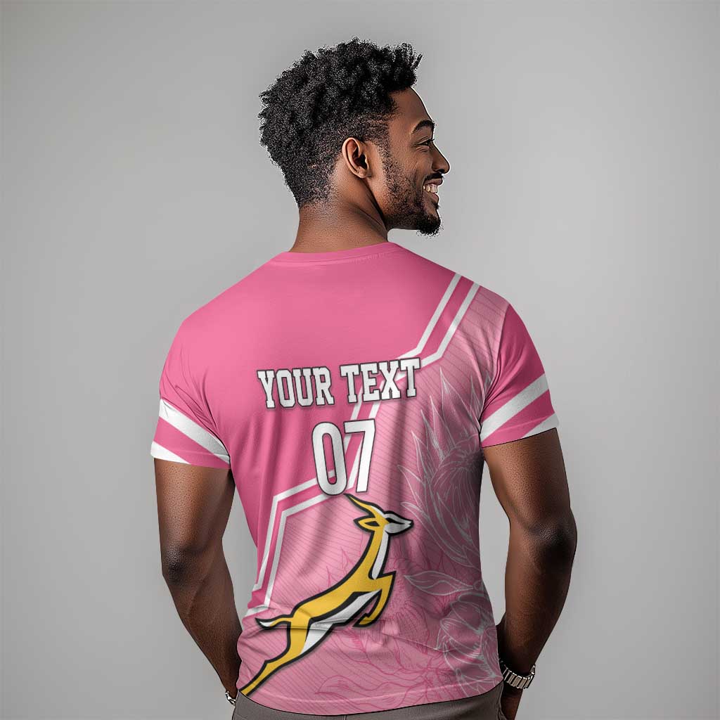 Personalized South Africa WC2026 T-Shirt Springboks Special Pink Graphic Tee