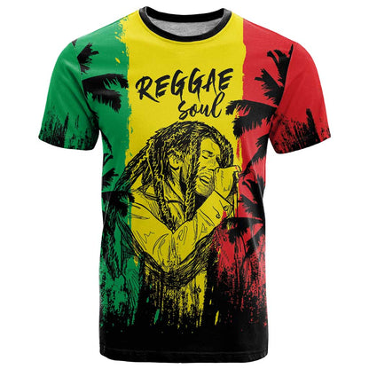 Reggae Soul B.Marley Personalized T-Shirt Tropical Grunge Graphic Tee