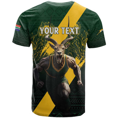 Personalised South Africa Rugby T-Shirt Proud Bokke We Are Champions Graphic Tee