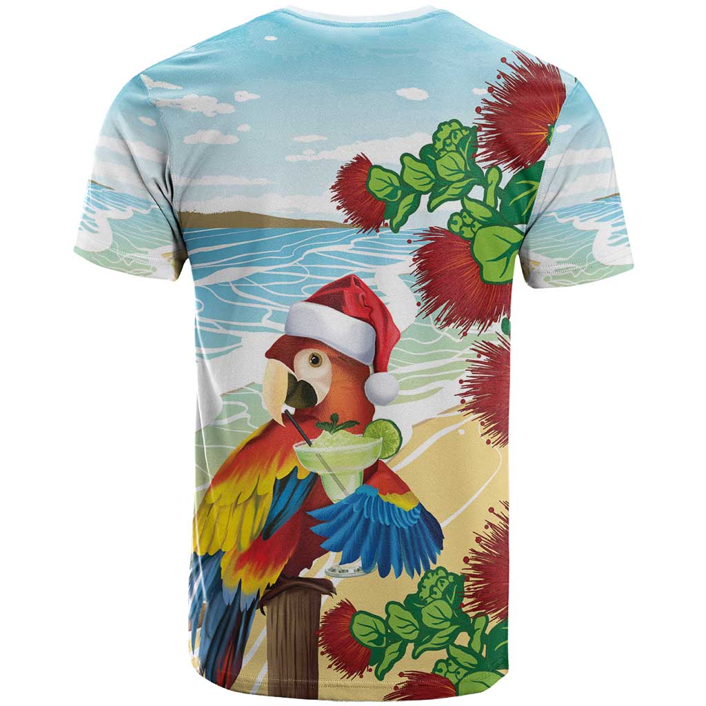Have A Very Beach Christmas T-Shirt Parrot By Lehua Flower Graphic Tee