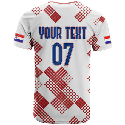 Personalised Croatia Football T-Shirt Champions Hrvatska - Mosaic Style Graphic Tee