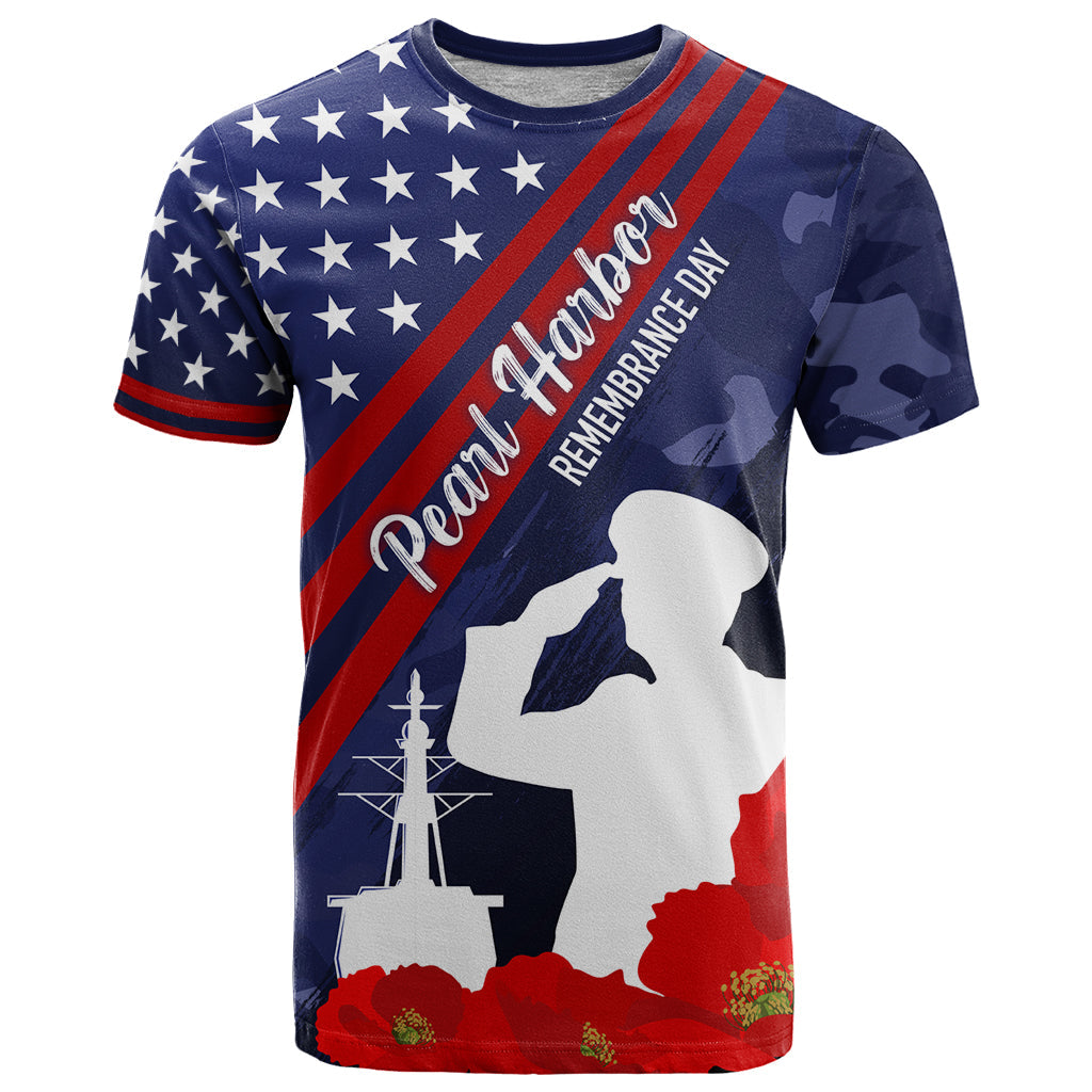 Pearl Harbor Remembrance Day T-Shirt Poppy Mix Style Graphic Tee