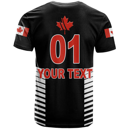 Custom Canada Cricket T-Shirt Maple Leaf Unique Style Black Graphic Tee