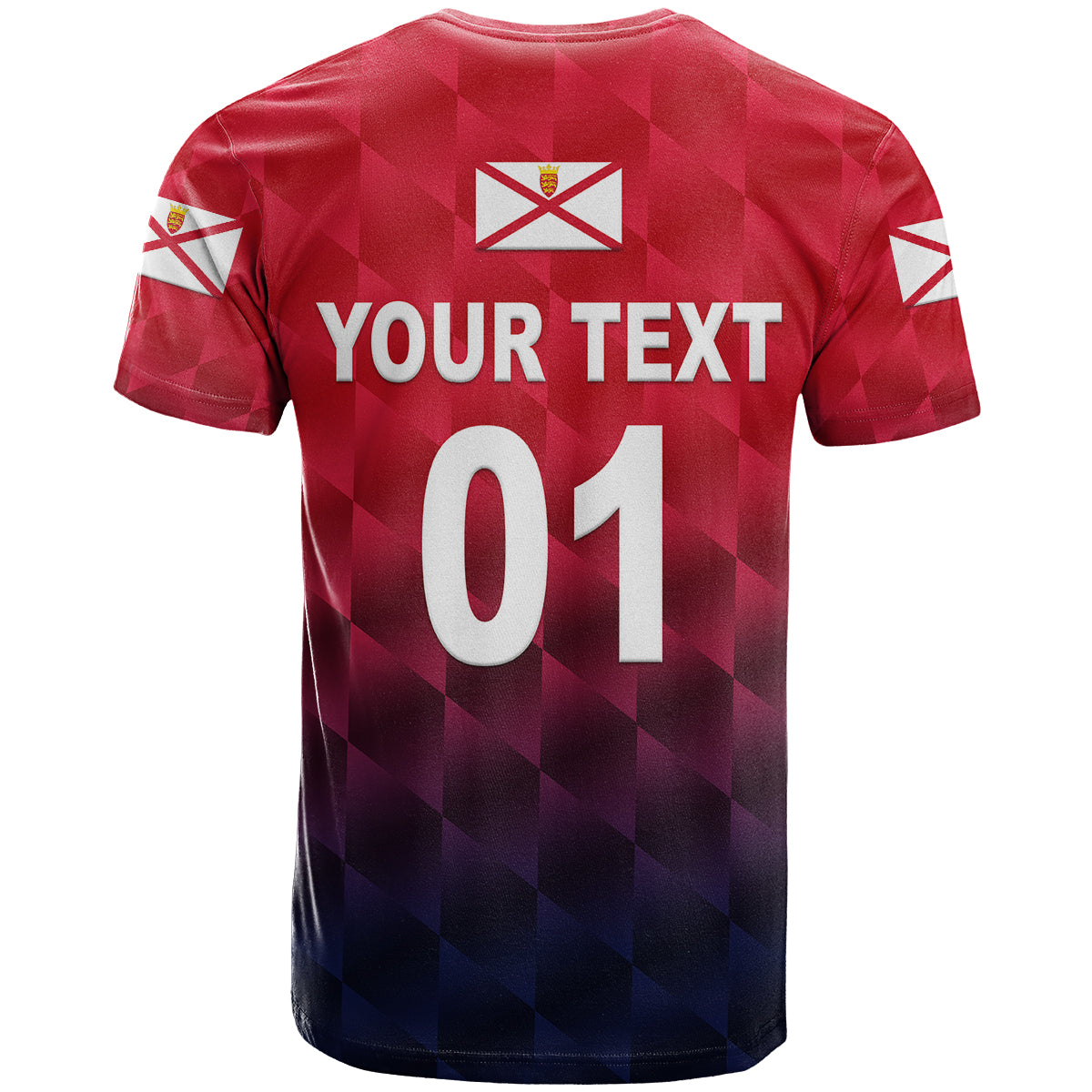 Custom The Bailiwick of Jersey Cricket T-Shirt Unique Style Red NO.1 Graphic Tee
