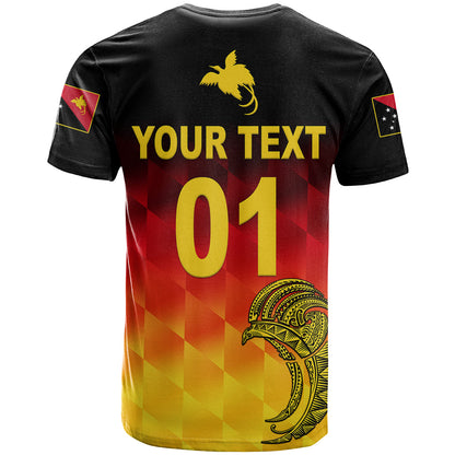 Custom Papua New Guinea Barramundis Cricket T-Shirt Birds Of Paradise Paradisaea Raggiana Original Gradient Flag Vibes Graphic Tee
