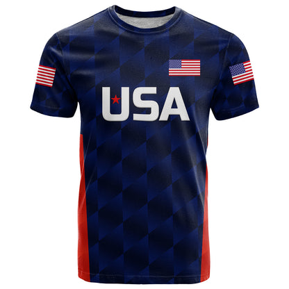 Custom United States National Cricket T-Shirt Team USA Cricket Navy Graphic Tee
