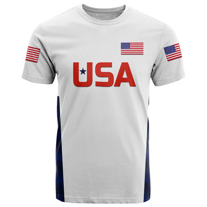 Custom United States National Cricket T-Shirt Team USA Cricket White Graphic Tee