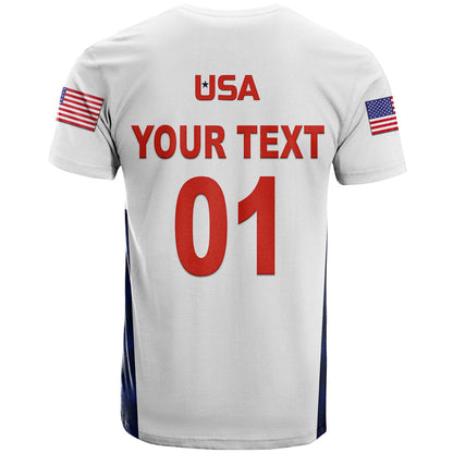 Custom United States National Cricket T-Shirt Team USA Cricket White Graphic Tee