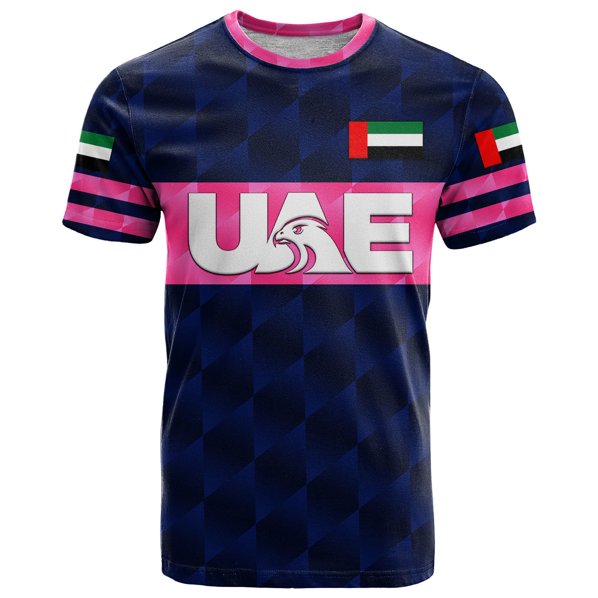 Custom United Arab Emirates UAE Cricket T-Shirt Falcon Unique Navy Graphic Tee