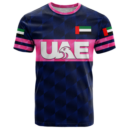Custom United Arab Emirates UAE Cricket T-Shirt Falcon Unique Navy Graphic Tee