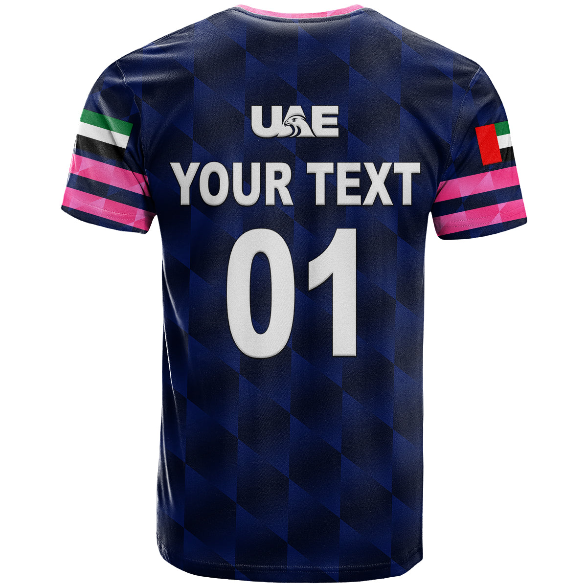 Custom United Arab Emirates UAE Cricket T-Shirt Falcon Unique Navy Graphic Tee